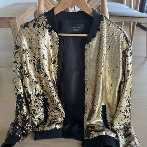 Zara sequin bomber. Men’s Medium. Like new.